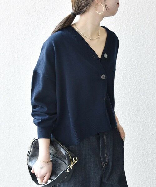 SHIPS / シップス カーディガン・ボレロ | 《予約》SHIPS any:〈手洗い可能〉 Vネック ルーズ ショート ニット カーディガン | 詳細27