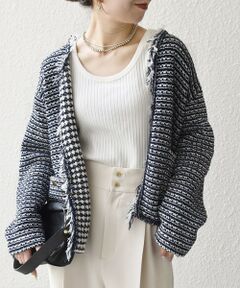 SHIPS / シップス カーディガン・ボレロ | 《予約》SHIPS any:〈手洗い可能〉フリンジ Vネック カーディガン ジャケット