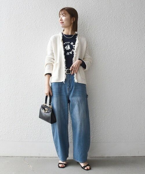 SHIPS / シップス カーディガン・ボレロ | SHIPS any:〈手洗い可能〉ツイード ライク フリンジ ニット ジャケット カーディガン | 詳細11