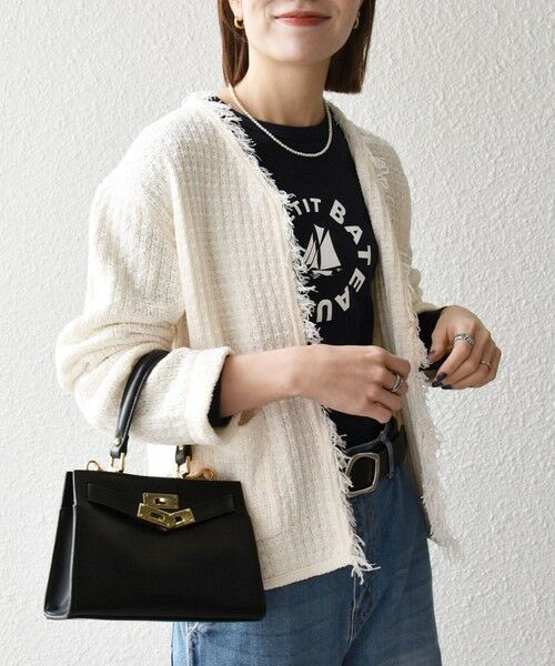 SHIPS / シップス カーディガン・ボレロ | 《予約》SHIPS any:〈手洗い可能〉フリンジ Vネック カーディガン ジャケット | 詳細9