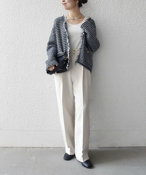 SHIPS / シップス カーディガン・ボレロ | 《予約》SHIPS any:〈手洗い可能〉フリンジ Vネック カーディガン ジャケット | 詳細12