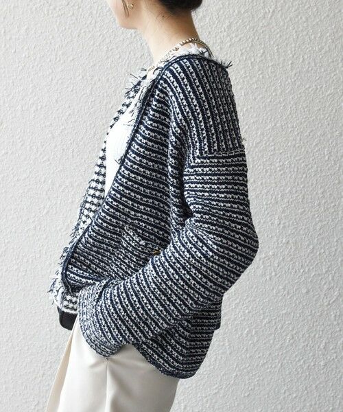 SHIPS / シップス カーディガン・ボレロ | 《予約》SHIPS any:〈手洗い可能〉フリンジ Vネック カーディガン ジャケット | 詳細19