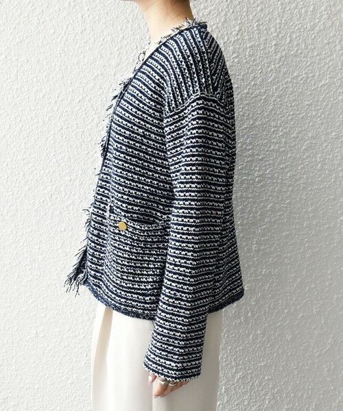 SHIPS / シップス カーディガン・ボレロ | 《予約》SHIPS any:〈手洗い可能〉フリンジ Vネック カーディガン ジャケット | 詳細28