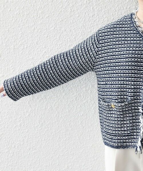 SHIPS / シップス カーディガン・ボレロ | 《予約》SHIPS any:〈手洗い可能〉フリンジ Vネック カーディガン ジャケット | 詳細30