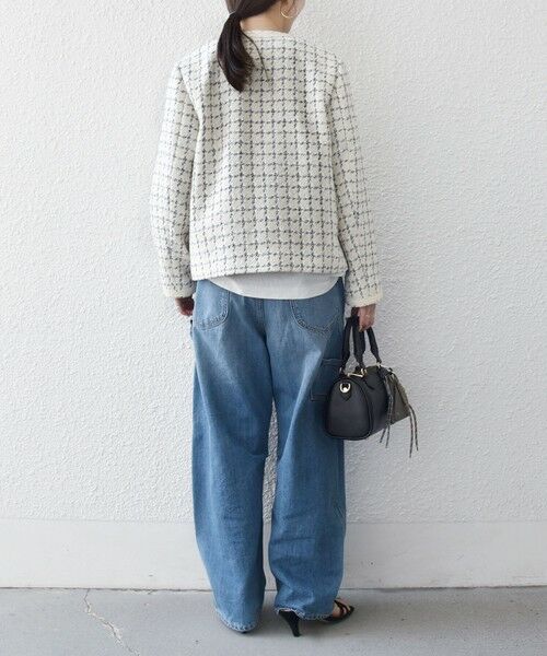 SHIPS / シップス ノーカラージャケット | 《予約》SHIPS any: ツイード  パイピング ノーカラー ジャケット | 詳細2