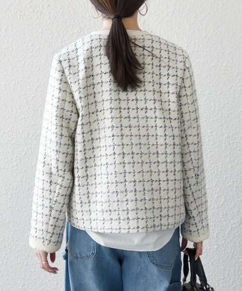 SHIPS / シップス ノーカラージャケット | 《予約》SHIPS any: ツイード  パイピング ノーカラー ジャケット | 詳細7