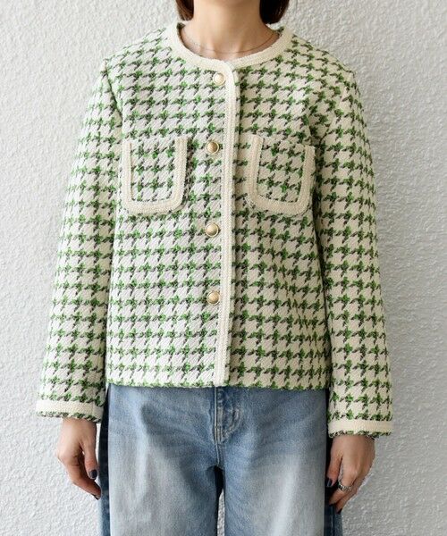 SHIPS / シップス ノーカラージャケット | 《予約》SHIPS any: ツイード  パイピング ノーカラー ジャケット | 詳細22