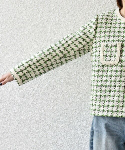 SHIPS / シップス ノーカラージャケット | 《予約》SHIPS any: ツイード  パイピング ノーカラー ジャケット | 詳細25