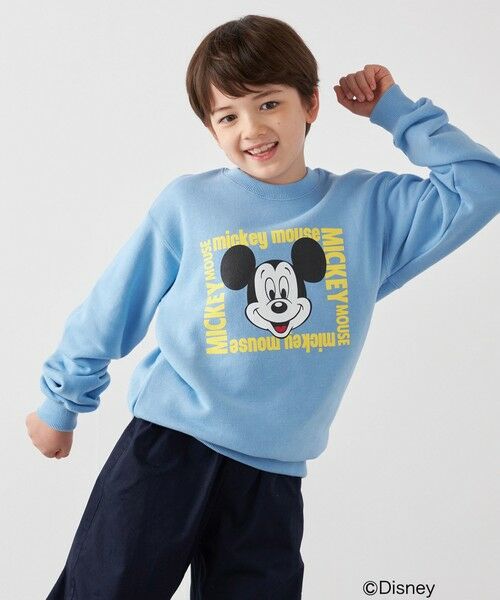 SHIPS / シップス スウェット | 【SHIPS any別注】GOOD ROCK SPEED/ミッキーマウス/プリント スウェット<KIDS>(ライトブルー)