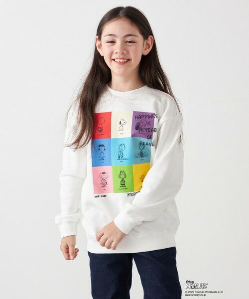SHIPS / シップス スウェット | SHIPS any: SNOOPY コラボ 75th ブロック グラフィック プリント スウェット <KIDS> | 詳細3