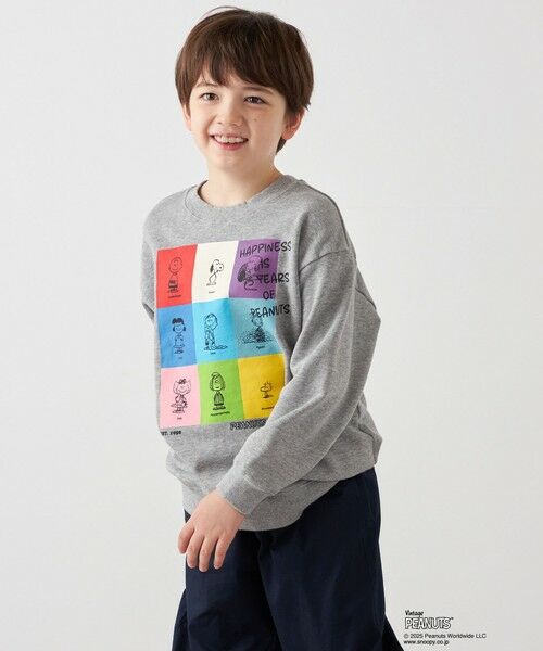 SHIPS / シップス スウェット | SHIPS any: SNOOPY コラボ 75th ブロック グラフィック プリント スウェット <KIDS> | 詳細11