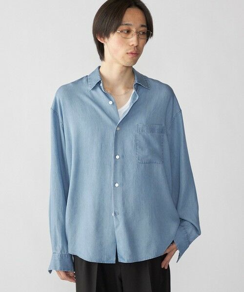 SHIPS / シップス シャツ・ブラウス | City Ambient Products: レギュラー ドレープ デニム ロング スリーブ シャツ（ライトブルー）