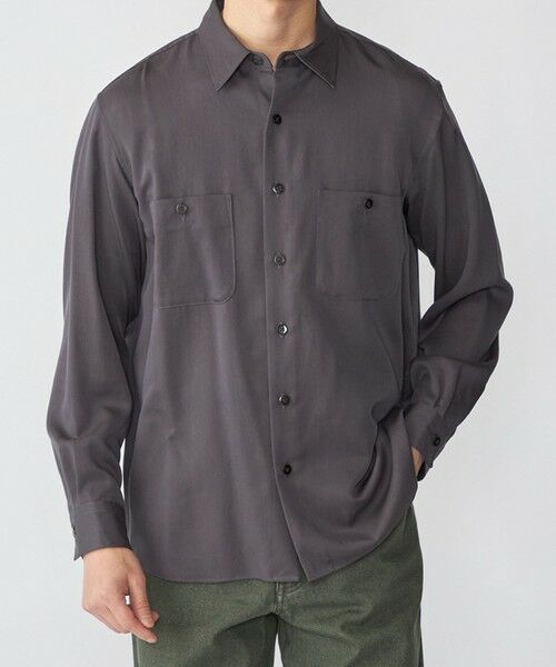 SHIPS / シップス シャツ・ブラウス | SHIPS: 〈手洗い可能〉リヨセル レギュラーカラー シャツ（チャコールグレー）