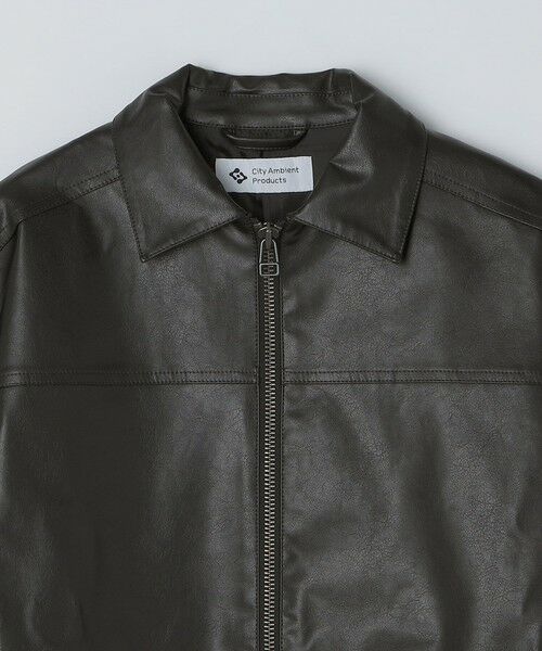 SHIPS / シップス レザーブルゾン・ジャケット | City Ambient Products: 合成皮革 ジップ ブルゾン | 詳細1