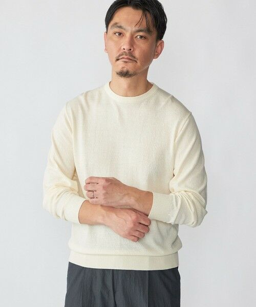 SHIPS / シップス ニット・セーター | SHIPS: 14ゲージ アムンゼン クルーネック ロングスリーブ ニット（ホワイト）