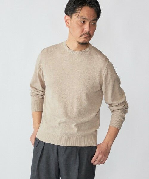 SHIPS / シップス ニット・セーター | SHIPS: 14ゲージ アムンゼン クルーネック ロングスリーブ ニット（ベージュ）