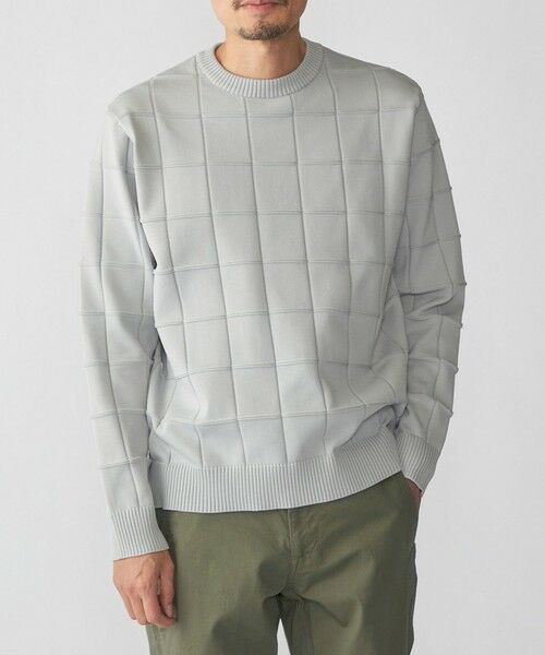 SHIPS / シップス ニット・セーター | SHIPS:〈手洗い可能〉アモッサ ブロックリンクス ロングスリーブ(グレー)