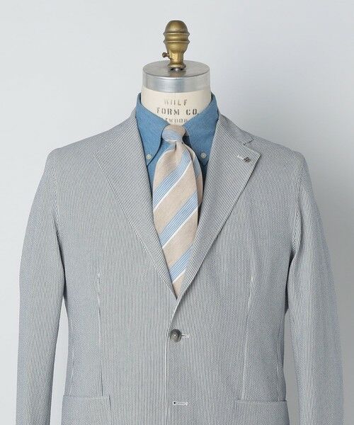 SHIPS / シップス ネクタイ | Errico Formicola: メランジ ヘアライン ストライプ ネクタイ | 詳細1
