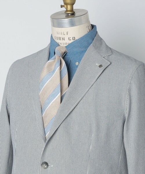 SHIPS / シップス ネクタイ | Errico Formicola: メランジ ヘアライン ストライプ ネクタイ | 詳細2