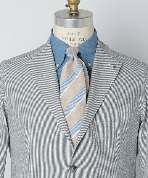 SHIPS / シップス ネクタイ | Errico Formicola: メランジ ヘアライン ストライプ ネクタイ（ベージュ系）