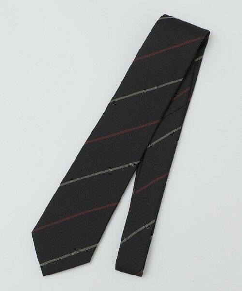 SHIPS / シップス ネクタイ | SHIPS: シルク バスケット ストライプ ネクタイ（ブラック）