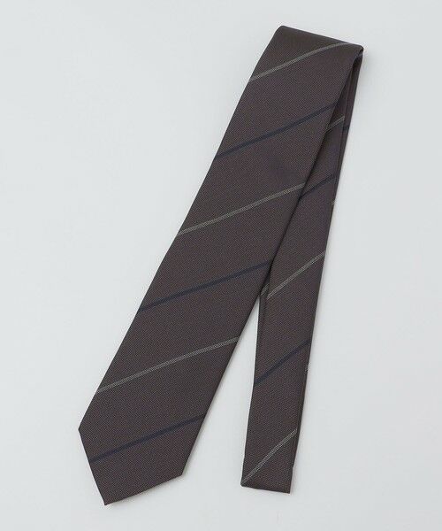 SHIPS / シップス ネクタイ | SHIPS: シルク バスケット ストライプ ネクタイ（ライトブラウン）