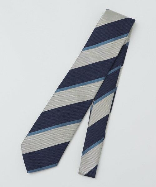 SHIPS / シップス ネクタイ | SHIPS: シルク レップ ワイド ストライプ ネクタイ（ネイビー）