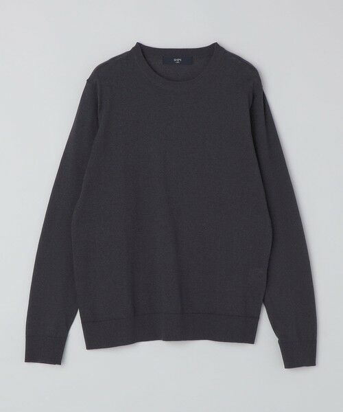 SHIPS / シップス ニット・セーター | SHIPS Colors:〈洗濯機可能〉14ゲージ 天竺 クルーネック ニット（ダークグレー）