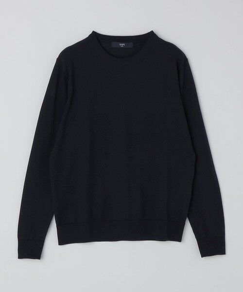 SHIPS / シップス ニット・セーター | SHIPS Colors:〈洗濯機可能〉14ゲージ 天竺 クルーネック ニット（ネイビー）