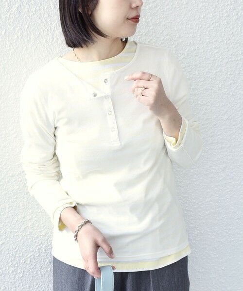 SHIPS / シップス Tシャツ | 《予約》SHIPS Colors:〈手洗い可能〉シアー ドライタッチ ヘンリーネック TEE◆ | 詳細10