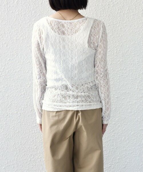 SHIPS / シップス Tシャツ | 《予約》SHIPS Colors:〈手洗い可能〉ストレッチ レース ボートネック トップス◆ | 詳細5
