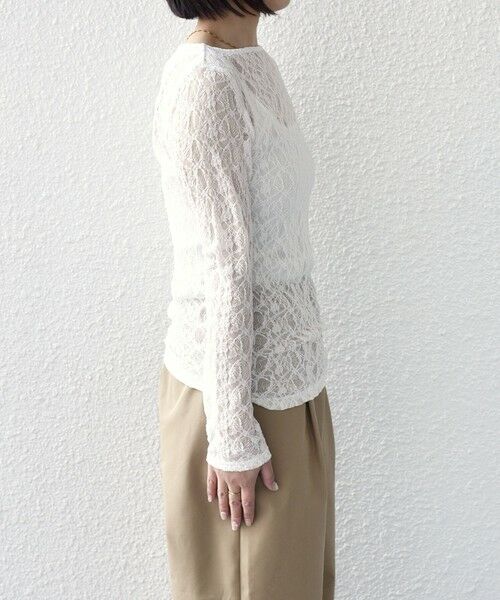 SHIPS / シップス Tシャツ | 《予約》SHIPS Colors:〈手洗い可能〉ストレッチ レース ボートネック トップス◆ | 詳細6