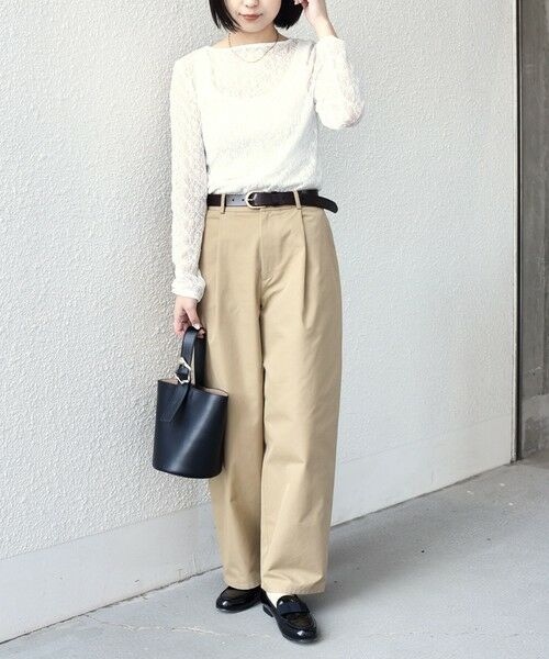 SHIPS / シップス Tシャツ | 《予約》SHIPS Colors:〈手洗い可能〉ストレッチ レース ボートネック トップス◆ | 詳細7