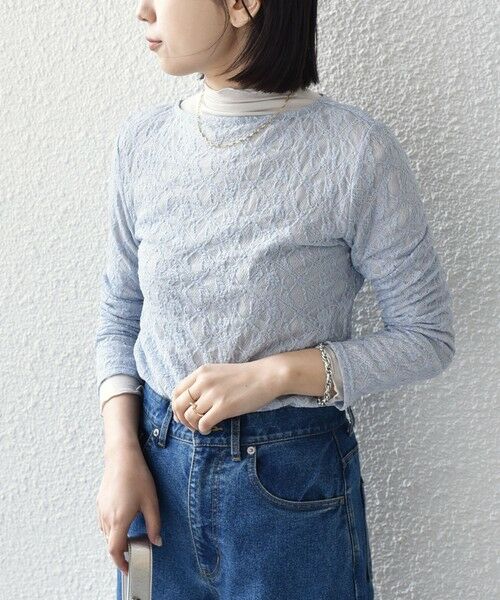 SHIPS / シップス Tシャツ | SHIPS Colors:〈手洗い可能〉ストレッチ レース ボートネック トップス◇ | 詳細23