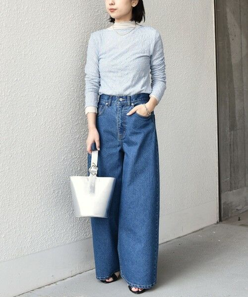 SHIPS / シップス Tシャツ | SHIPS Colors:〈手洗い可能〉ストレッチ レース ボートネック トップス◇ | 詳細24