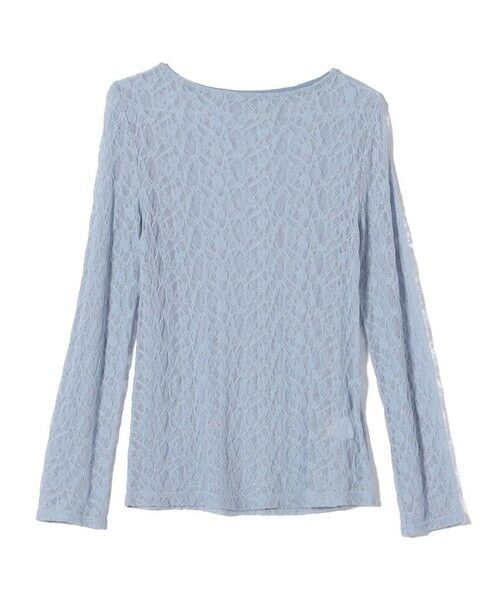 SHIPS / シップス Tシャツ | 《予約》SHIPS Colors:〈手洗い可能〉ストレッチ レース ボートネック トップス◆（ライトブルー）