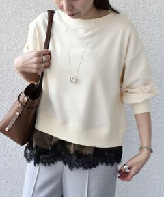 SHIPS / シップス スウェット | 《予約》SHIPS Colors:〈手洗い可能〉レース レイヤード 裏毛 トップス◆