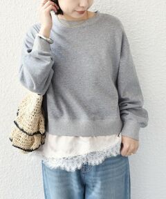 SHIPS / シップス スウェット | 《予約》SHIPS Colors:〈手洗い可能〉レース レイヤード 裏毛 トップス◆