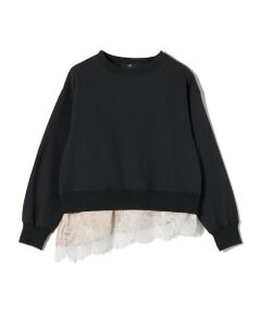 SHIPS / シップス スウェット | 《予約》SHIPS Colors:〈手洗い可能〉レース レイヤード 裏毛 トップス◆