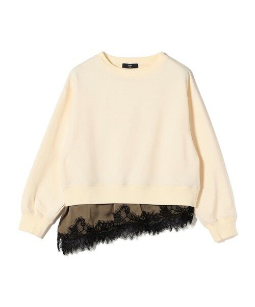 SHIPS / シップス スウェット | 《予約》SHIPS Colors:〈手洗い可能〉レース レイヤード 裏毛 トップス◆ | 詳細1