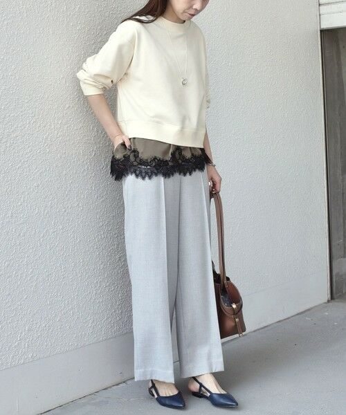 SHIPS / シップス スウェット | 《予約》SHIPS Colors:〈手洗い可能〉レース レイヤード 裏毛 トップス◆ | 詳細4