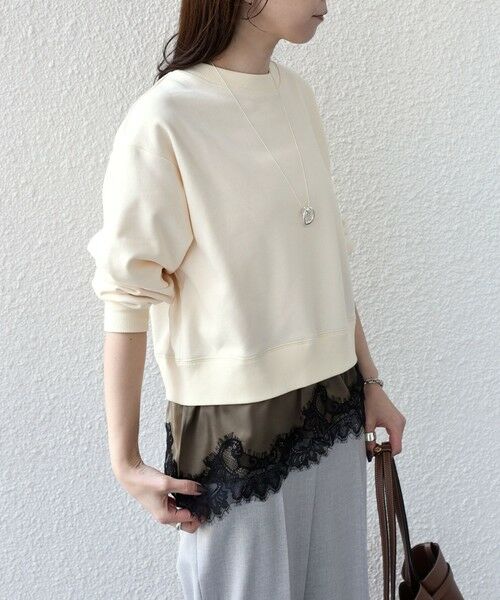 SHIPS / シップス スウェット | 《予約》SHIPS Colors:〈手洗い可能〉レース レイヤード 裏毛 トップス◆ | 詳細6
