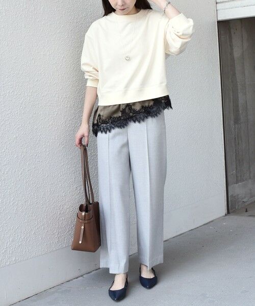 SHIPS / シップス スウェット | 《予約》SHIPS Colors:〈手洗い可能〉レース レイヤード 裏毛 トップス◆ | 詳細9