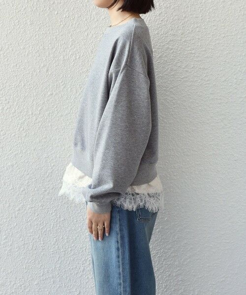 SHIPS / シップス スウェット | 《予約》SHIPS Colors:〈手洗い可能〉レース レイヤード 裏毛 トップス◆ | 詳細17