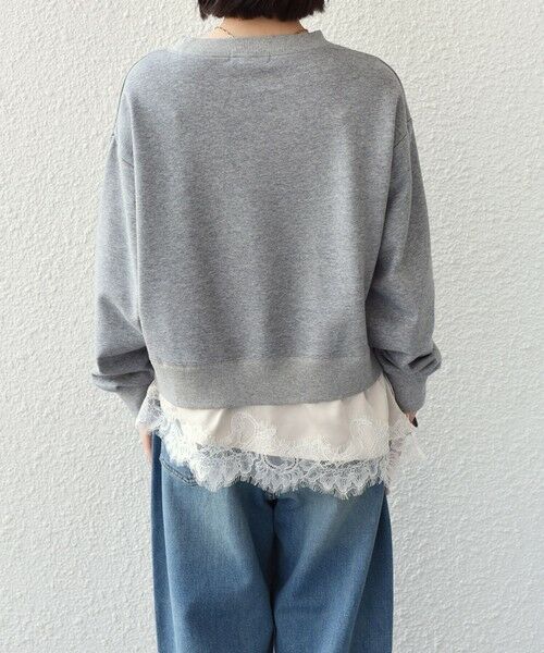 SHIPS / シップス スウェット | 《予約》SHIPS Colors:〈手洗い可能〉レース レイヤード 裏毛 トップス◆ | 詳細18