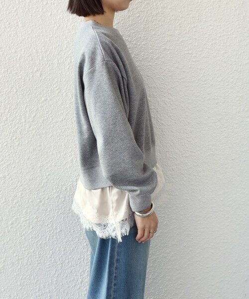 SHIPS / シップス スウェット | 《予約》SHIPS Colors:〈手洗い可能〉レース レイヤード 裏毛 トップス◆ | 詳細19