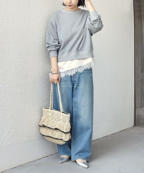 SHIPS / シップス スウェット | 《予約》SHIPS Colors:〈手洗い可能〉レース レイヤード 裏毛 トップス◆ | 詳細20