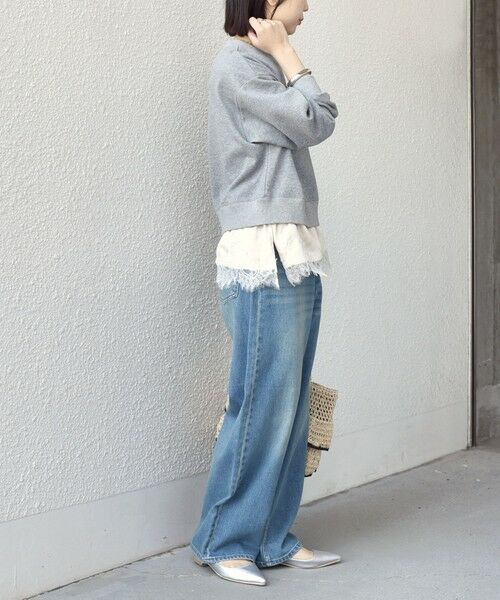 SHIPS / シップス スウェット | 《予約》SHIPS Colors:〈手洗い可能〉レース レイヤード 裏毛 トップス◆ | 詳細25