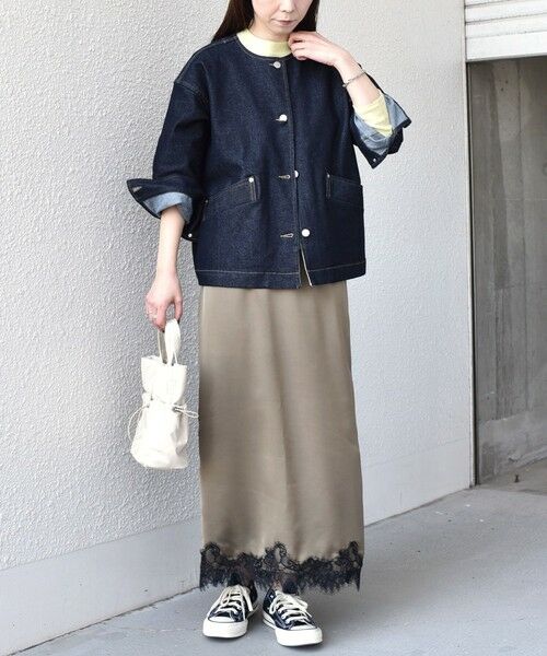 SHIPS / シップス ロング・マキシ丈スカート | 《予約》SHIPS Colors:〈手洗い可能〉サテン レース スカート◆ | 詳細11