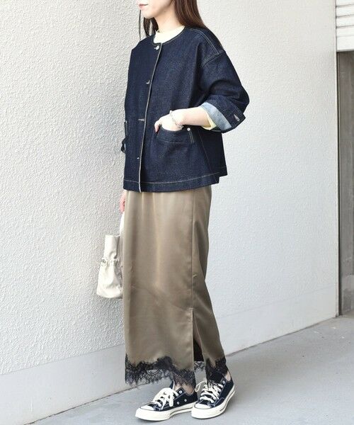 SHIPS / シップス ロング・マキシ丈スカート | 《予約》SHIPS Colors:〈手洗い可能〉サテン レース スカート◆ | 詳細16